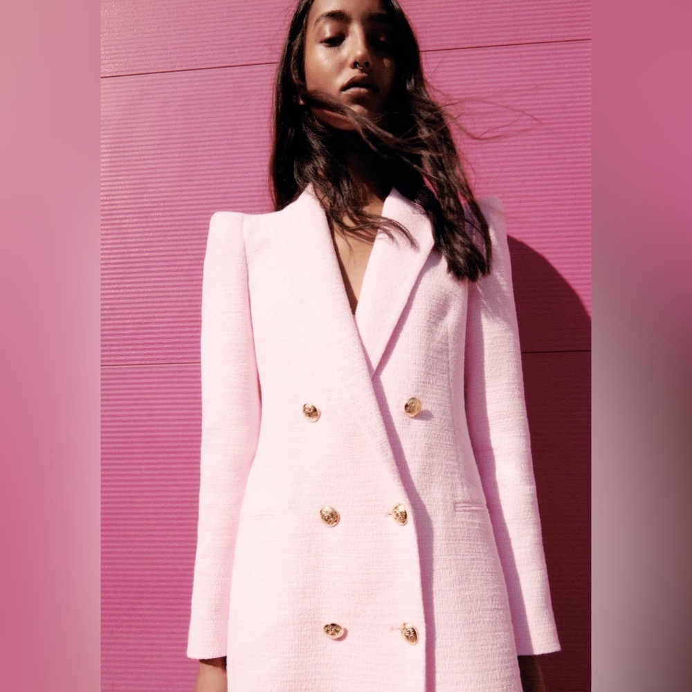 Zara Textured Weave Blazer